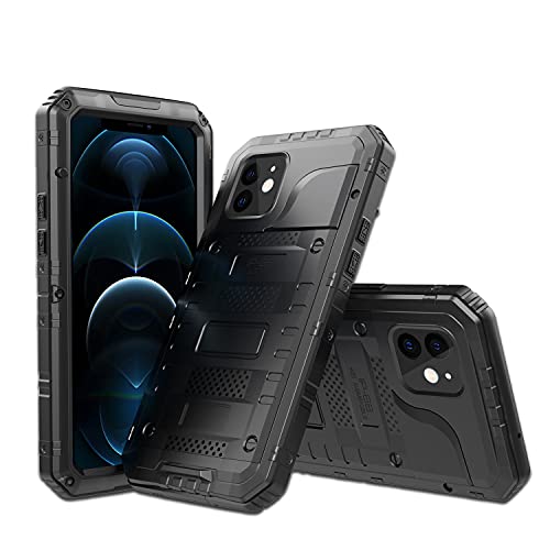 Coque iPhone 12 étanche IP68 et antichoc en métal noir - 3