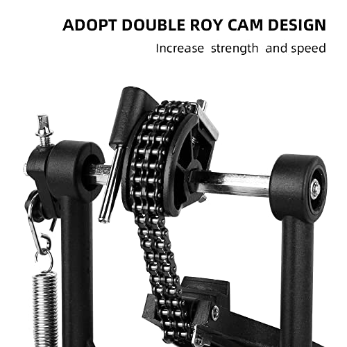 Keerpusi Bass drum pedal,Double Chain Drum Step on Hammer,Single Bass Drum Pedal come with Drum Beater Stick and 1pcs Drum Key