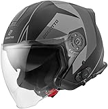 jethelm motor xxl Ratschenverschluss Bogotto V586 Detri BT Bluetooth Jethelm (Black/Gray,XXL)