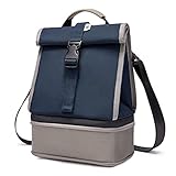 Sunny Bird Insulated Dual Compartment Lunch Bag Expandable Roll Top Lunch Box for Adult Men Women...