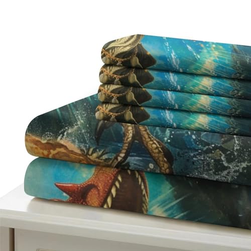 Housses de couettes 3 pièces dragon imprimé 3D microfibre haute densité