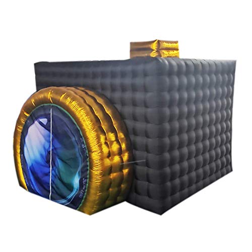 SAYOK Inflatable Photo Booth Enclosure(External Black & Internal White, 11.5x9.2x8.2ft) Camera Shaped Inflatable Cube Tent with Blower, Photo Booth Backdrop for Wedding, Event, Exhibition