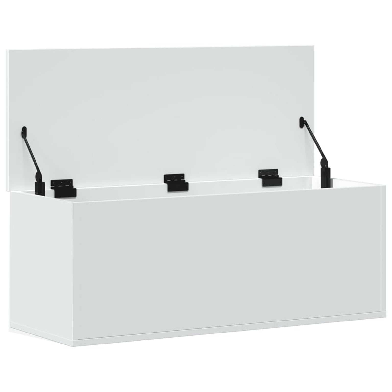 Homgoday Truhe mit Deckel Holztruhe Aufbewahrungstruhe Aufbewahrungsbox Spielzeugkiste Kissentruhe Aufbewahrungskiste für Flur Schlafzimmer Wohnzimmer Weiß 90x35x35 cm Holzwerkstoff