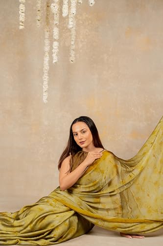 Image of MIRCHI FASHION Women Saree Chiffon Floral Printed | Breathable Festive Occasion Sari for Social Visits with Matching Blouse Piece