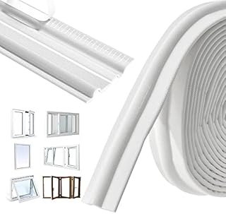 236 inch/6m Window Draft Blocker,Insect Proof Self-Adhesive Insulation Seal Strip Draught Excluder Sound Proofing Strip, Foam Tape for Windows Doors (White)