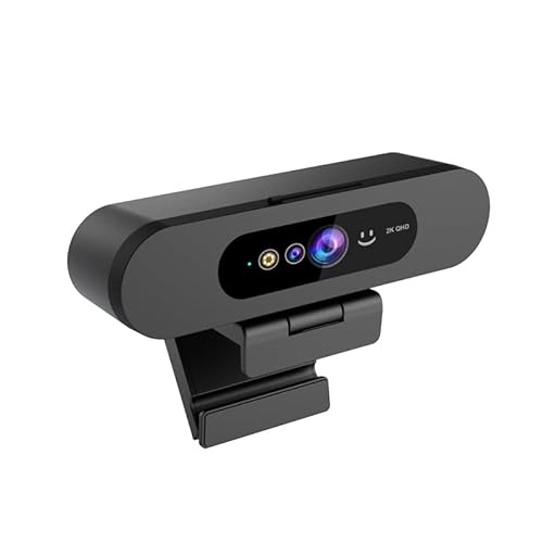 MOERTEK 2K QHD Webcam with Windows Hello Facial Recognition, 4MP Computer Camera with Noise-reducing Mic, Privacy Cover, 92° FOV Laptop Webcam for Video Conferencing, Live Streaming, Online Learning