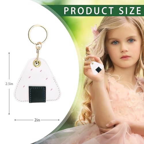 Image of Leather Keychain Case Holder Compatible with Apple AirTag, GPS Airtag Keychain Finder Tracker with Key Ring, Anti-Scratch Protective Air Tag Cover | Leather