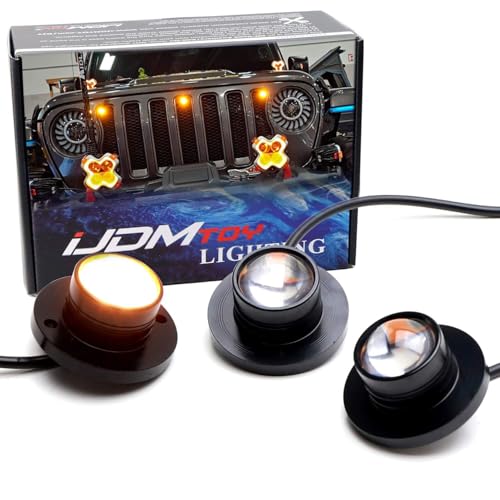 Kit 3 luces LED ámbar para parrilla Jeep Wrangler JL y Gladiator JT