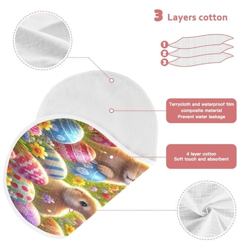 Rabbits Eggs Easter Baby Burp Cloths Absorbent Muslin Soft Burp Cloth Rags Cotton Burp Clothes for Girl Unisex Boy Newborn 1 Pack 22x11 Inches3