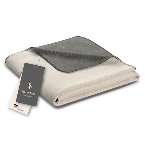 biederlack® samtig-weiche Kuscheldecke aus Baumwolle und...