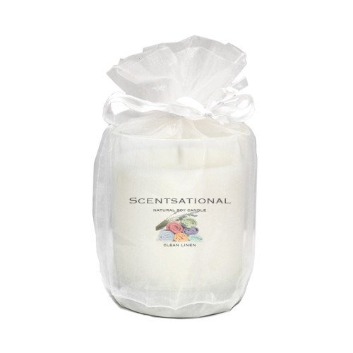 Scentsational Natural Soy Candle, CLEAN LINEN Fragrance, 14 oz.