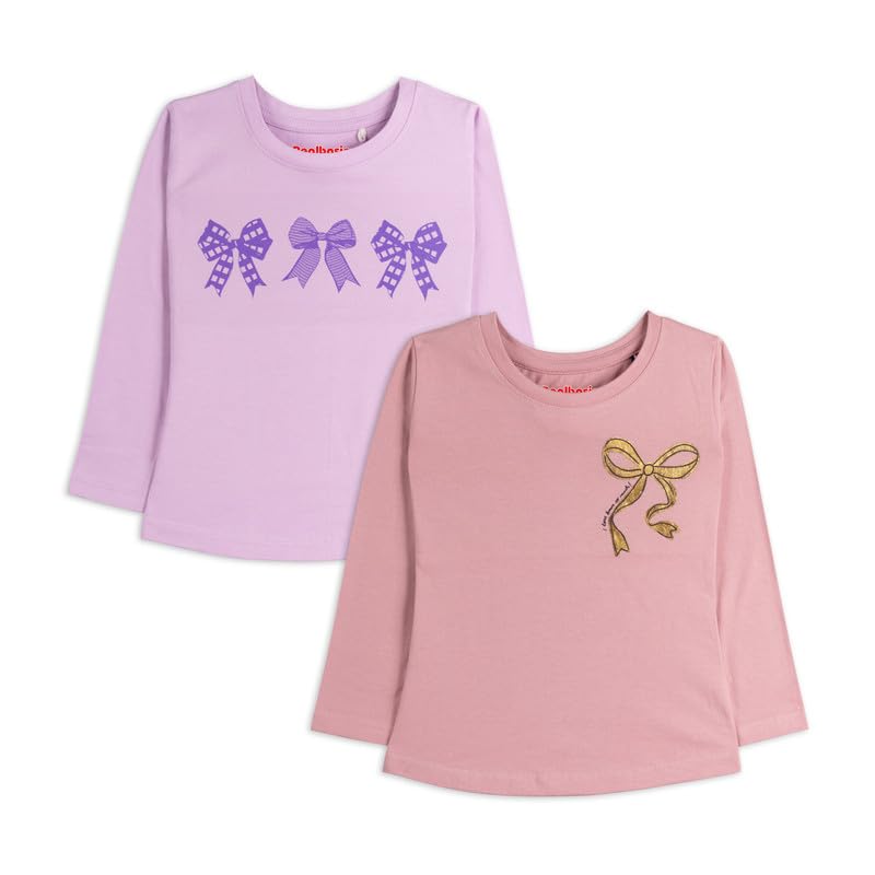 Image of Real Basics Girls Regular Fit Full Sleeves Tshirt (Pack of 2)