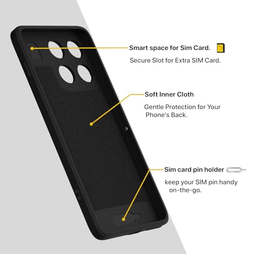 Image of Outlouders Back Cover for Motorola Moto Edge 70 5G Soft Matte Silicone Cover with Slim Fit | Mag-Safe Logo (Not Mag-Safe Compatible) | Shockproof | Camera Protection Bumper Case (Black)
