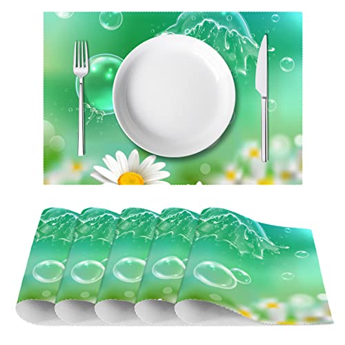 Set de table en camomille lot de 6 napperon de table résistant - 3