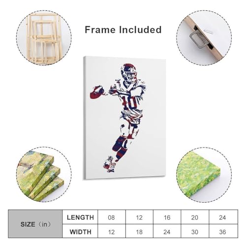 Poster Eli Manning tableau toile premium football américain SECOLI 50x75