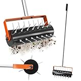 Rolling Aerator Lawn Tool Heavy Duty Manual Push Lawn Aerator Tool with 42 Spikes Lawn Aerator Spike Tool for Maintaining Garden Yard Soil Health (71IN)