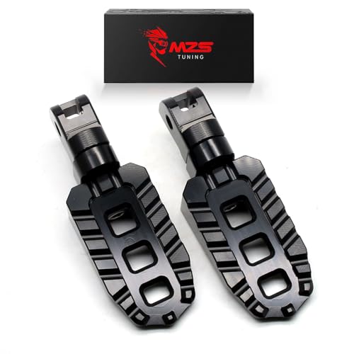Image of MZS Motorcycle Rider Foot Pegs for 401 701 Models 2019-2023 | Dual Rotating Adjustable, MX Front Adventure Bike Footpegs, Serrated Anti-slip, Black CNC Aluminum, fits Scrambler Retro Bike