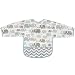 Kushies Cleanbib Waterproof Feeding Bib with Sleeves and Catch All/Crumb Catcher pocket. Wipe clean and reuse! Lightweight for comfort, Baby Boys and Girls, Unisex, 6-12 Months, White Elephants