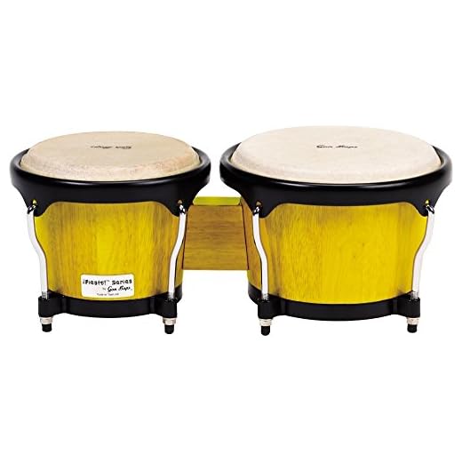 Gon Bops Fiesta Series Bongo, Yellow with Black Hardware
