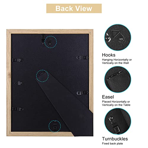 Wood Picture Photo Frame Set of 3,Size in 8x10 Inch without Mat and 5x7 Inch with Mat,Plexiglass Front for Wall Mounting or Tabletop in Living Room Bedroom,Gallery(Wood Grain) - Image 4