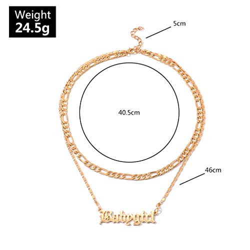 Jovono Layered Necklaces Gold Figaro Necklace Chain Fashion Babygirl Pendant Necklace Chain Accessories for Women(Gold)3