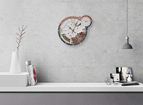 Automaton 1789 Hermitage Wall Clock Moving Gears Kinetic Wall Art Steampunk, Vintage, Antique Design, Industrial Home And Office Decor, Personalized Engraving, Unique Gift #TOP2