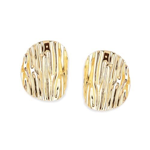 Image of Rubans Ribbed Dome Stud Earrings Trendy Stylish Gift for Women & Girls