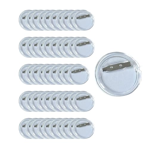 Xacsuwiql - Xacsuwiql Blank Button Badge Parts Set Making DIY Buttons Mirrors And Key Chains 50Pcs 44mm Badges For Button Maker Machine Lower Cover. 50Pcs Tinplate Clear Mylars Pin Badges, Clear, 58mm
