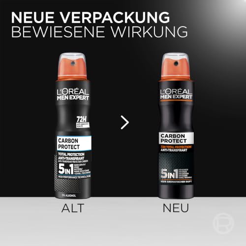 L'Oréal Men Expert Deo für Männer, 5-in-1 Deospray gegen Geruchsbildung, Nässe, Bakterien und weiße Rückstände für bis zu 48 Stunden… – Ansicht 3