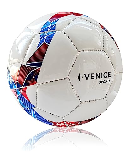 Venice Sports Flash Soccer Ball - Size 3 Soccer Balls For Kids Girls And Boys - Outdoor & Indoor Soccerball - Attractive Soccer Gifts (Blue,Red,White) #TOP3