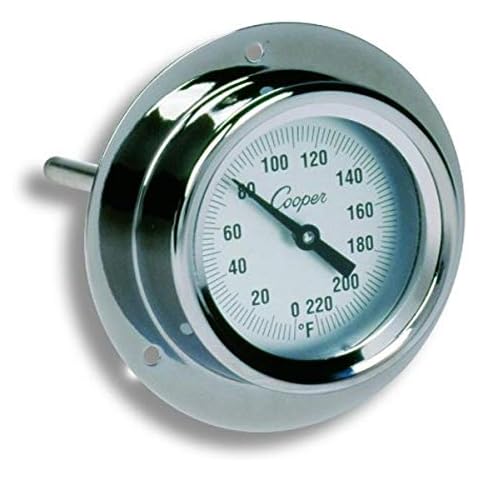 cooper-atkins 2225-02-5 Edelstahl bi-metals Befestigung Flansch Industriequalität Thermometer, 0 bis 220 Grad F Temperaturbereich Cover