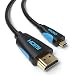 Produktbild JAMEGA - 5m Micro HDMI-Kabel 2.0 | 4K Ultra HD 2160p / Full HD 1080p | 3D / ARC/CEC/HDR | High Speed mit Ethernet kompatibel mit Raspberry Pi 4, Gopro, Lenovo, TV, PC, Notebook