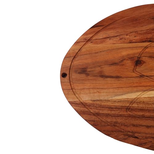 Affinity Decor Tabla de cortar y servir de madera con forma de huevo, 33.02 cm x 26.16 cm miniatura 5