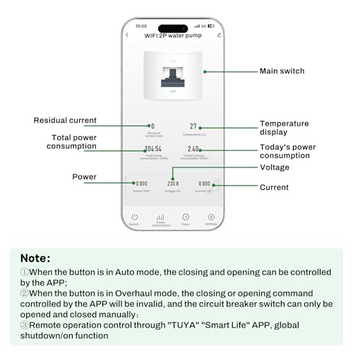 Miniatura 4 de Disyuntor Inteligente Wifi 63a 30ma Magnetotermico 220v 2p Tuya Smart Life App Recovery Inteligente De Reconexion Interruptor Proteccion Contra Fugas Contra Fugas Por Subtension.