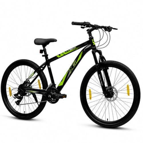 Image of XCi Swagger X 2.0 Mountain Bike | 26-Inch Tyres | 21-Speed Shimano Gears | Tuff Shox Suspension | Mechanical Disc Brakes | Youth 12+ Years |17-Inch Ultra Light Steel Frame | Black Green