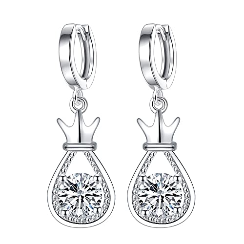 Boucles d'oreilles argent 925 et cristal rose de qualité supérieure pour femme