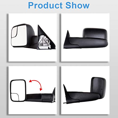 Eccpp Towing Mirrors For Dodge For Ram Tow Mirrors Pair Power Operation Manual Folding For 1994-1997 For Dodge For Ram 1500 2500 3500 Truck 1994 1995 1996 1997 #TOP3