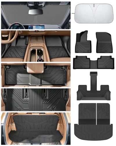 Image of Floor Mats for 2027 Kia Telluride Gas Only (Not for Hybrid) 7&8 Seater TPE Custom Car Floor Mats Full Set Trunk Mat with Backrest Mat All Weather 2027 Kia Telluride Accessories