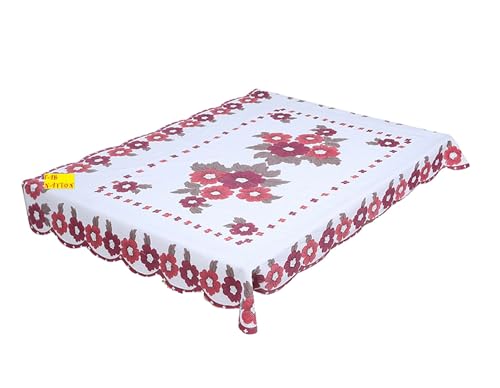 Image of Fab Nation Sofa Cover L Shape 6 Seater with Corner L Type Fully Covered Sofa Set for Living Room | Cotton Sofa Slipcovers for 3 + 3 Seaters Cover + 2 Setty Covers + 1 Table Cover Set | Flower Pink