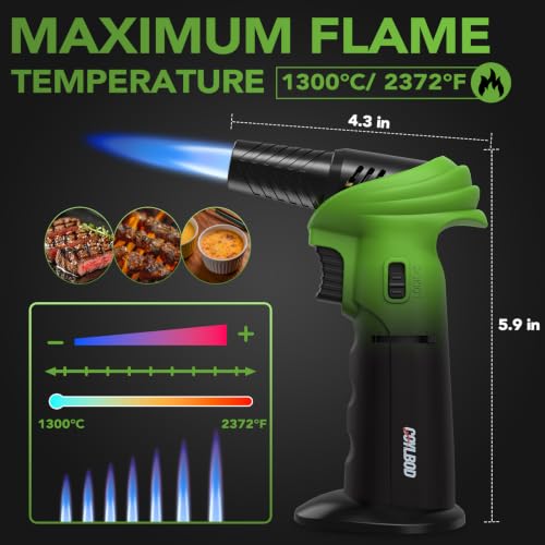 Image of Butane Torch Lighter 0-90Rotating Safety Lock for Soldering
