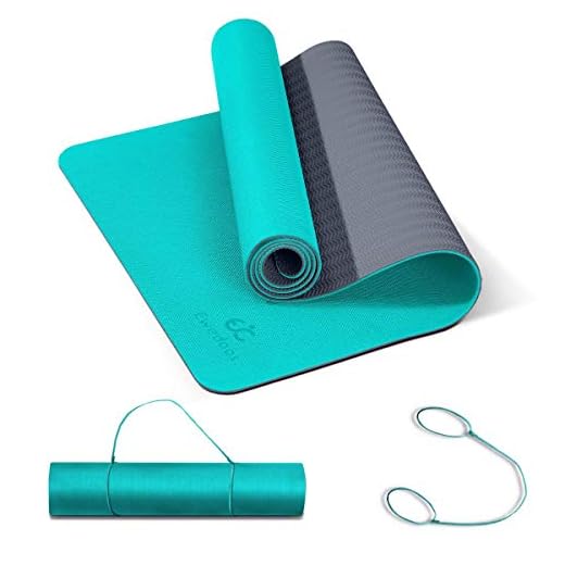 Ewedoos Yoga Mat Non Slip TPE Yoga Mats Exercise Mat Eco Friendly Workout Mat for Yoga, Pilates and Floor Exercise Thick Fitness Mat Carry Strap Included (Teal)