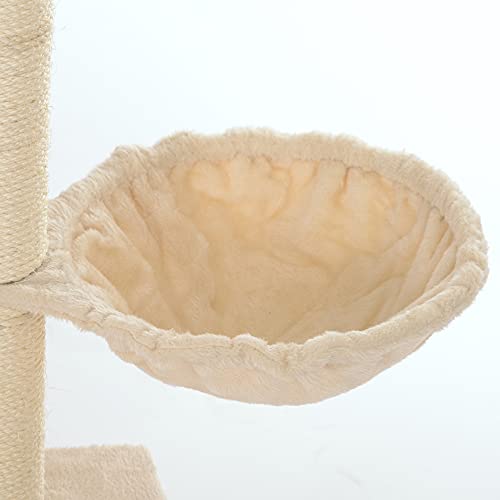 Lycce Panier de rechange pour arbre à chat en peluche Beige Ø 30 cm