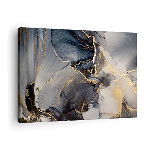 Toile sombre abstraction or pour une decoration murale chic
