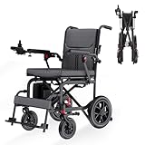 Lightweight Electric Wheelchair for Adults, Foldable Motorized Wheelchairs,15 Miles Range, 12AH Lithium Battery, All Terrain, 400W Brushless Motor, Airline Approved