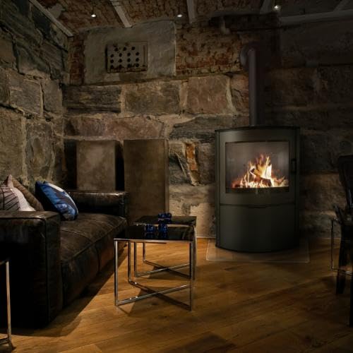 Kratki Kaminofen aus Stahl AB Ø 150 10 kW Türfeder