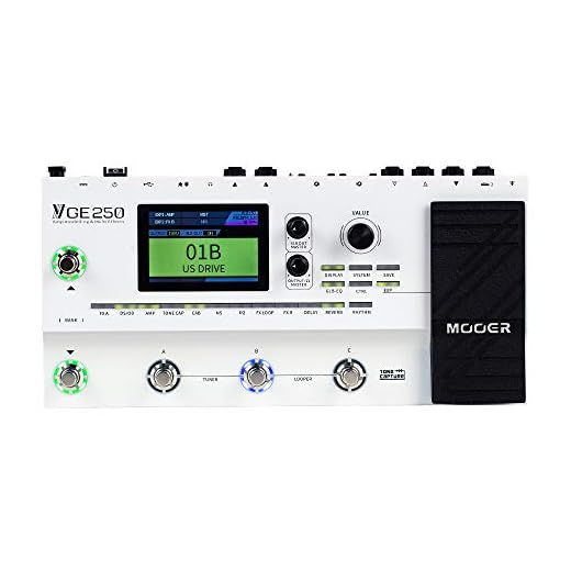 MOOER GE250 Multi Effects Processor with FX Loop, Tone Capture, MIDI Function, Global EQ, Drum Machine, Stereo Looper