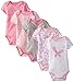 Calvin Klein Baby Girls' Assorted Short Sleeve Bodysuit, Gray/Pink Butterfly, 6-9 Months (Pack of 5)
