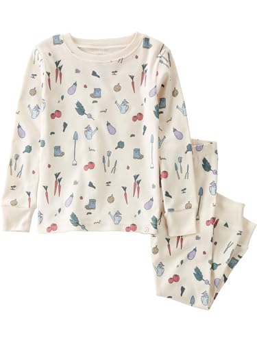 little planet by carter's Baby 2-Piece Pajamas Made with Organic Cotton, White Veggie Garden Print, 18M