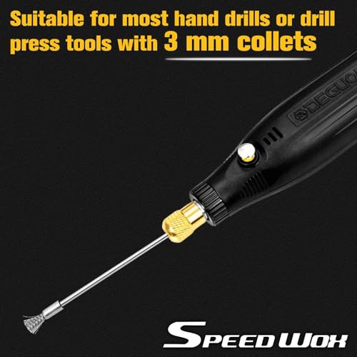 Image of SPEEDWOX 10 Pack Extended Stainless Steel Wire Brush Pen Wire Brush Rust Paint Removal Bits Steel Cleaning End Brushes Pen 3mm Mandrel Rust Paint Removal Bits Polishing Rotary Tools Accessories