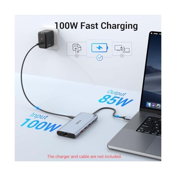 USB C to USB C Hub Multiport Adapter,USB C Splitter Dual Monitor with 8K@60Hz 2*HDMI,8 in 1 Dual HDMI Adapter Hub with USB C Video Output, 4*10Gbps USB,Ethernet and 100W PD for MacBook Pro/Air,Dell,HP - Image 7